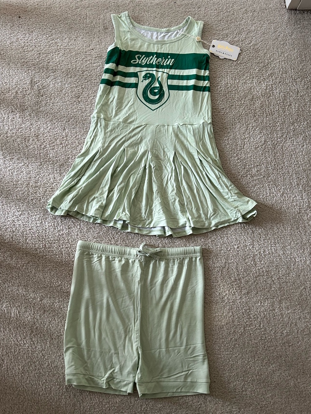 Bums and roses x Harry Potter Slytherin dress and shorts set size 16 NWT bamboo